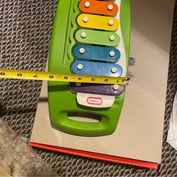 Little Tikes Xylophone Tap A Tune Musical Scale Childs Pull Toy Green W/Wheels - Picture 2 of 5